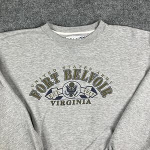 Gear Sweatshirt Mens Size Medium Gray Fort Belvoir Army Graphic Crewneck